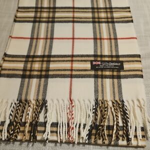 Plaid Cashmere Scarf Size 72" X 12" Brand New